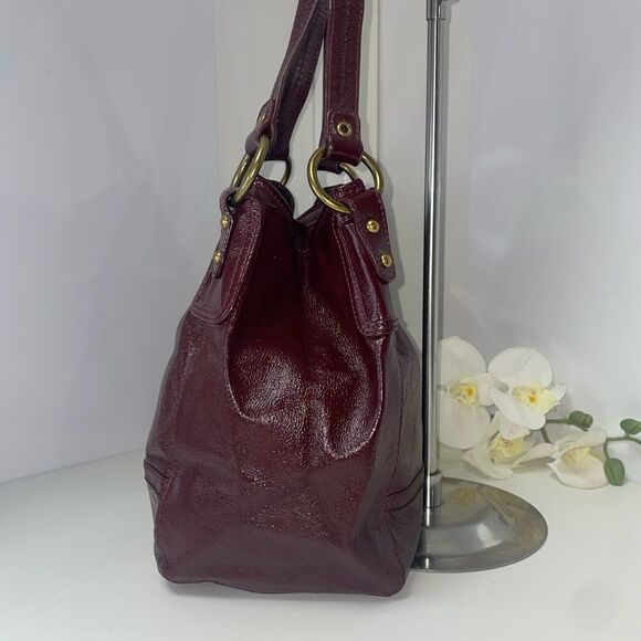 The Sak Deep Burgundy Patent Leather Shoulder Bag - Picture 3 of 10